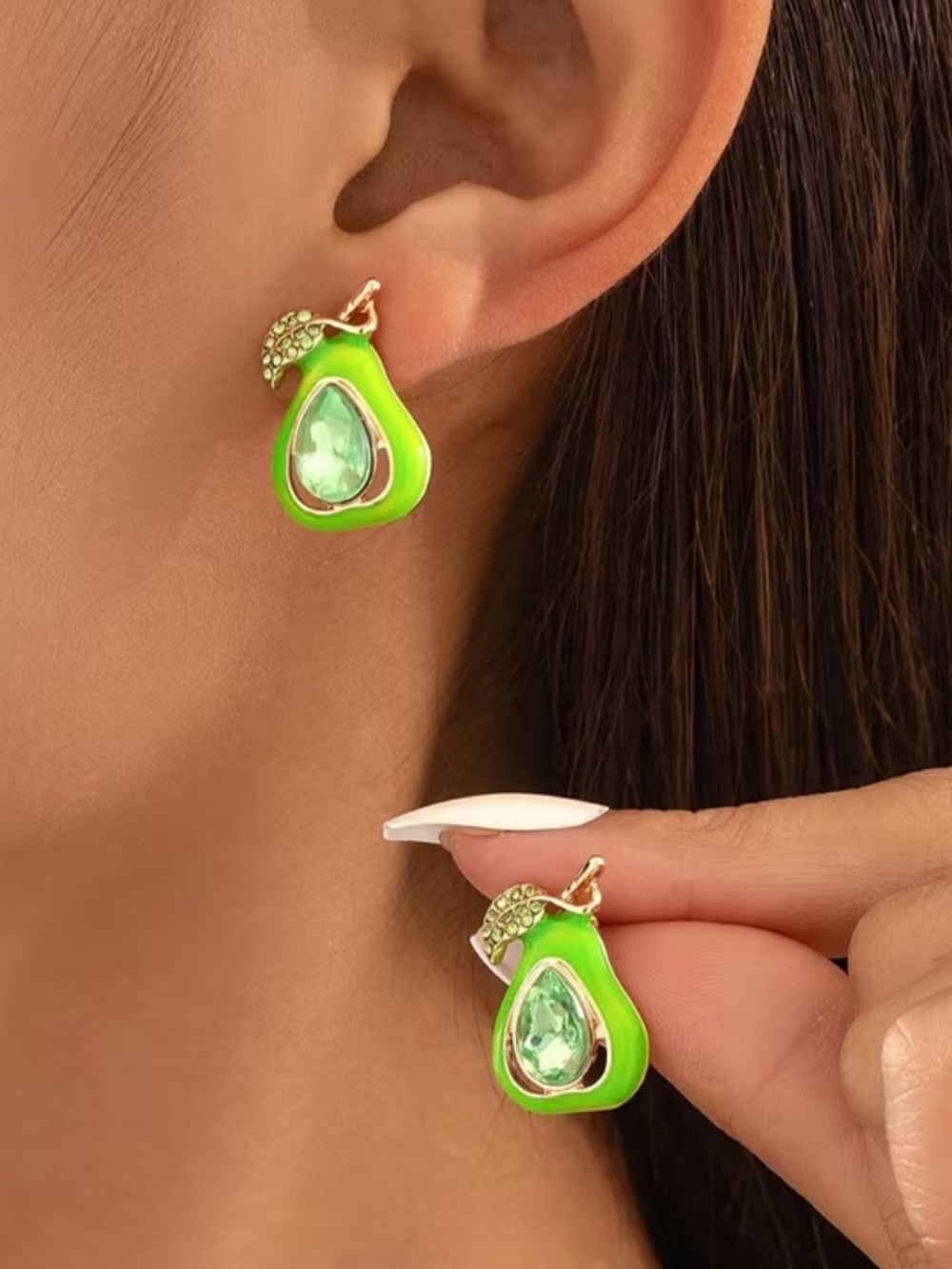 New Green Pear Drop Earrings – Women Jewelry